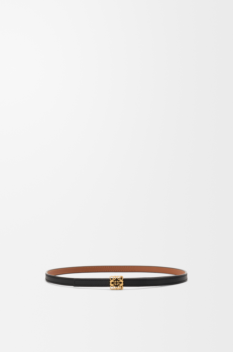LOEWE リバーシブル アナグラムキューブ ベルト（スムースカーフ） タン/ブラック/ゴールド