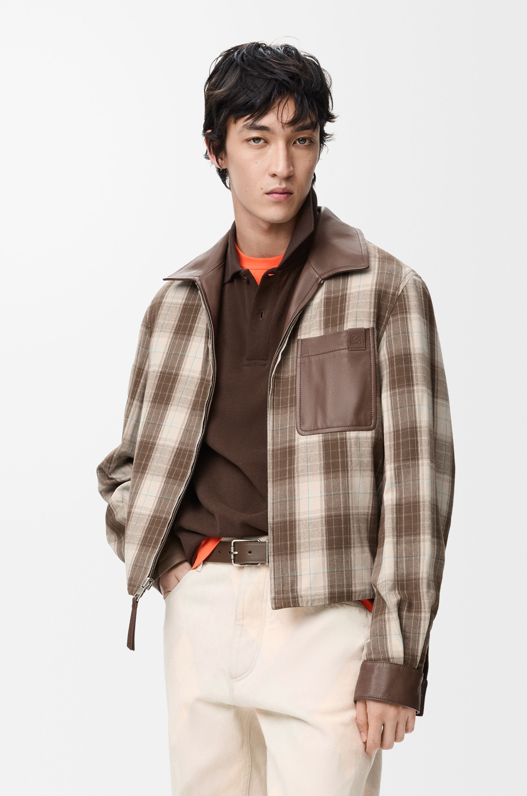 Zip-up jacket in nappa lambskin Brown - LOEWE USA Official Website