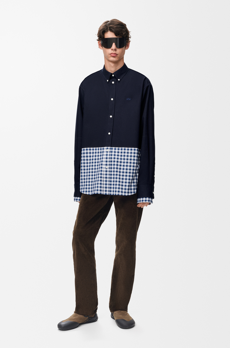 LOEWE Hemd aus Baumwoll-Twill und Popeline Marineblau