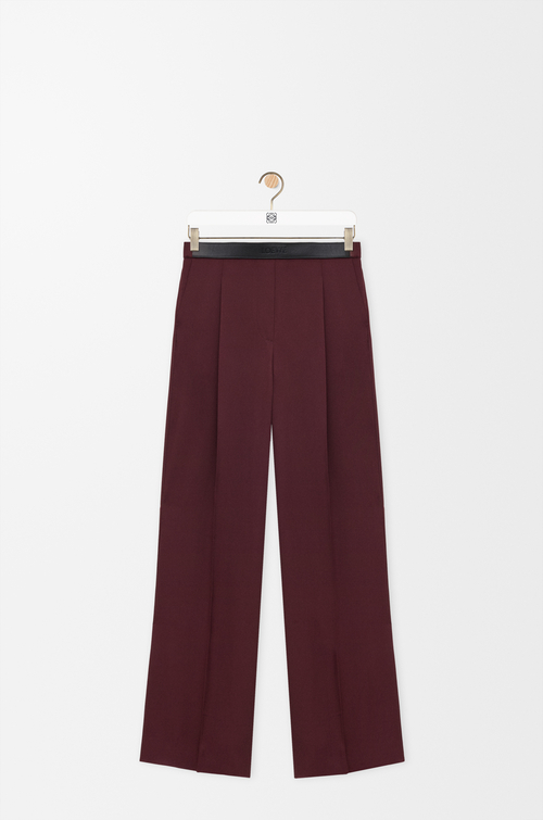 LOEWE Trousers in silk Burgundy