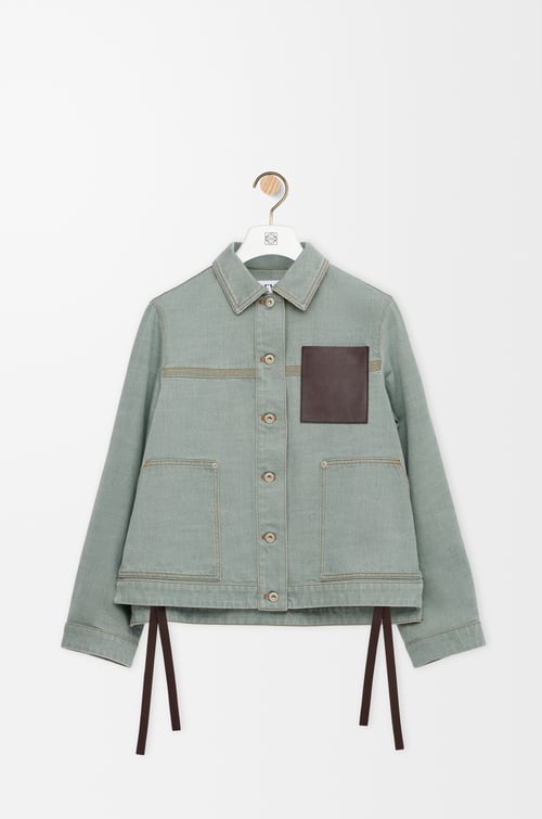 LOEWE Workwear jacket in denim Khaki Green