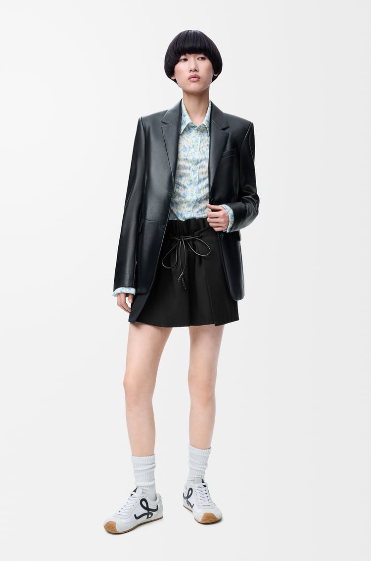 LOEWE Mini skirt in cotton and silk Black