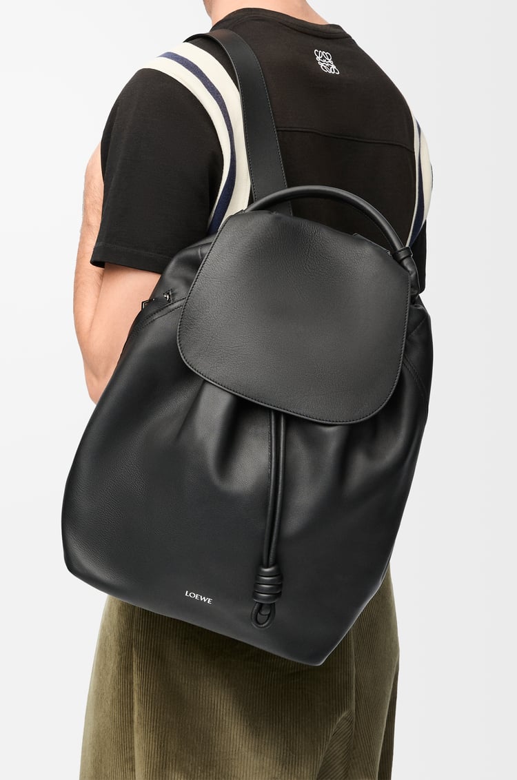 LOEWE Flamenco backpack in shiny supple calfskin Black
