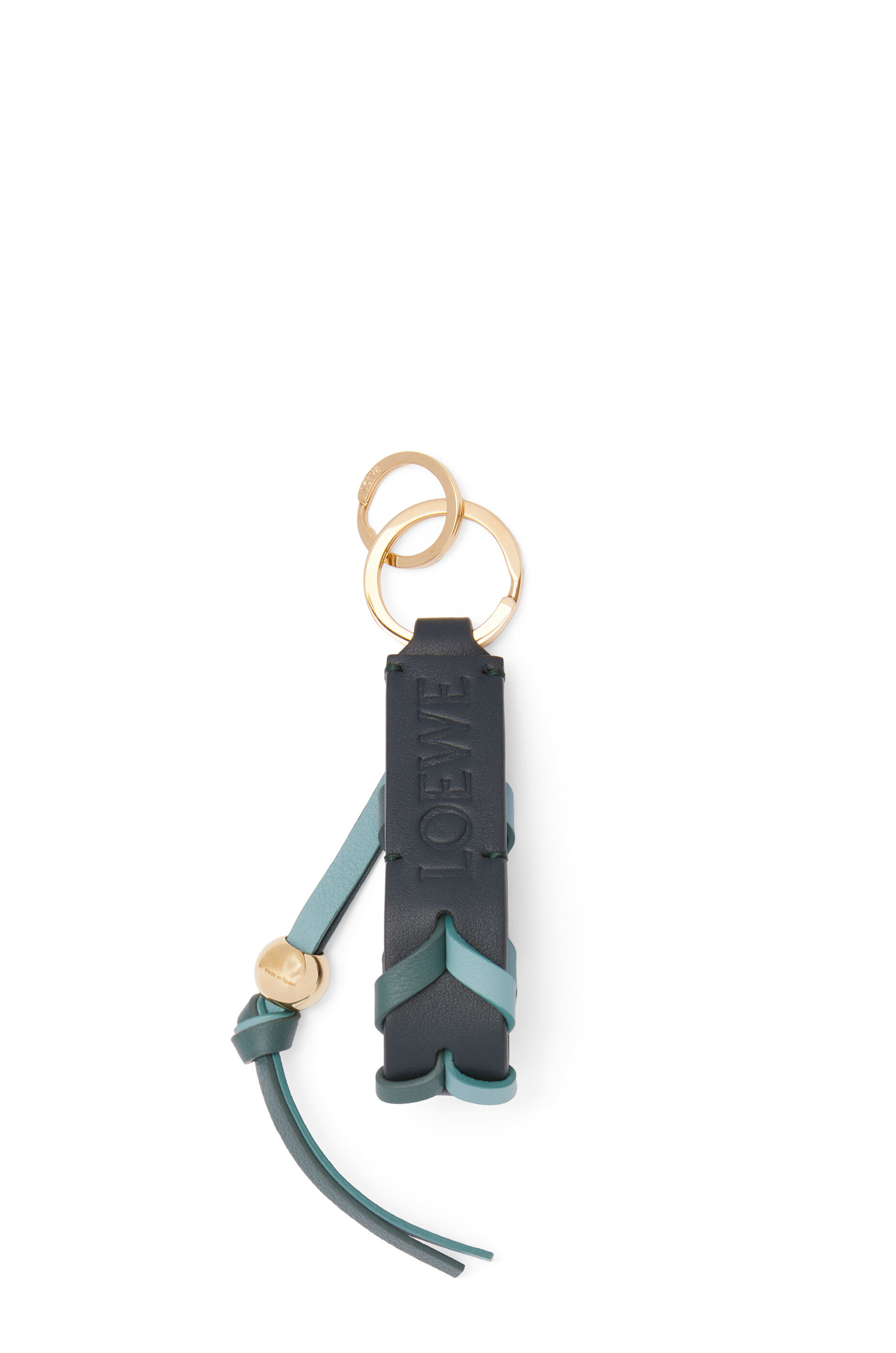 ブレイデッド キーリング（クラシックカーフ） ディープフォレスト/ウォーター - LOEWE