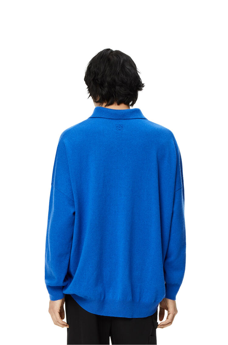 LOEWE Polo collar sweater in wool Electric Blue pdp_rd