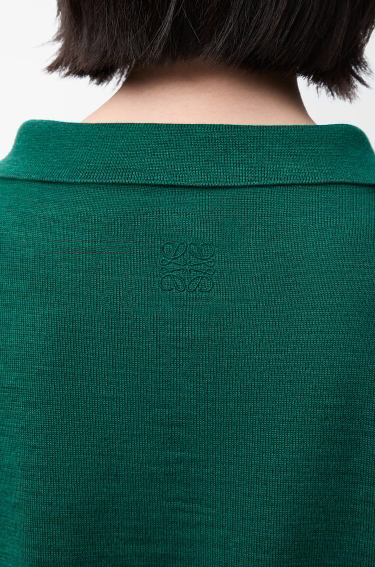 LOEWE Polo sweater in wool Green/White