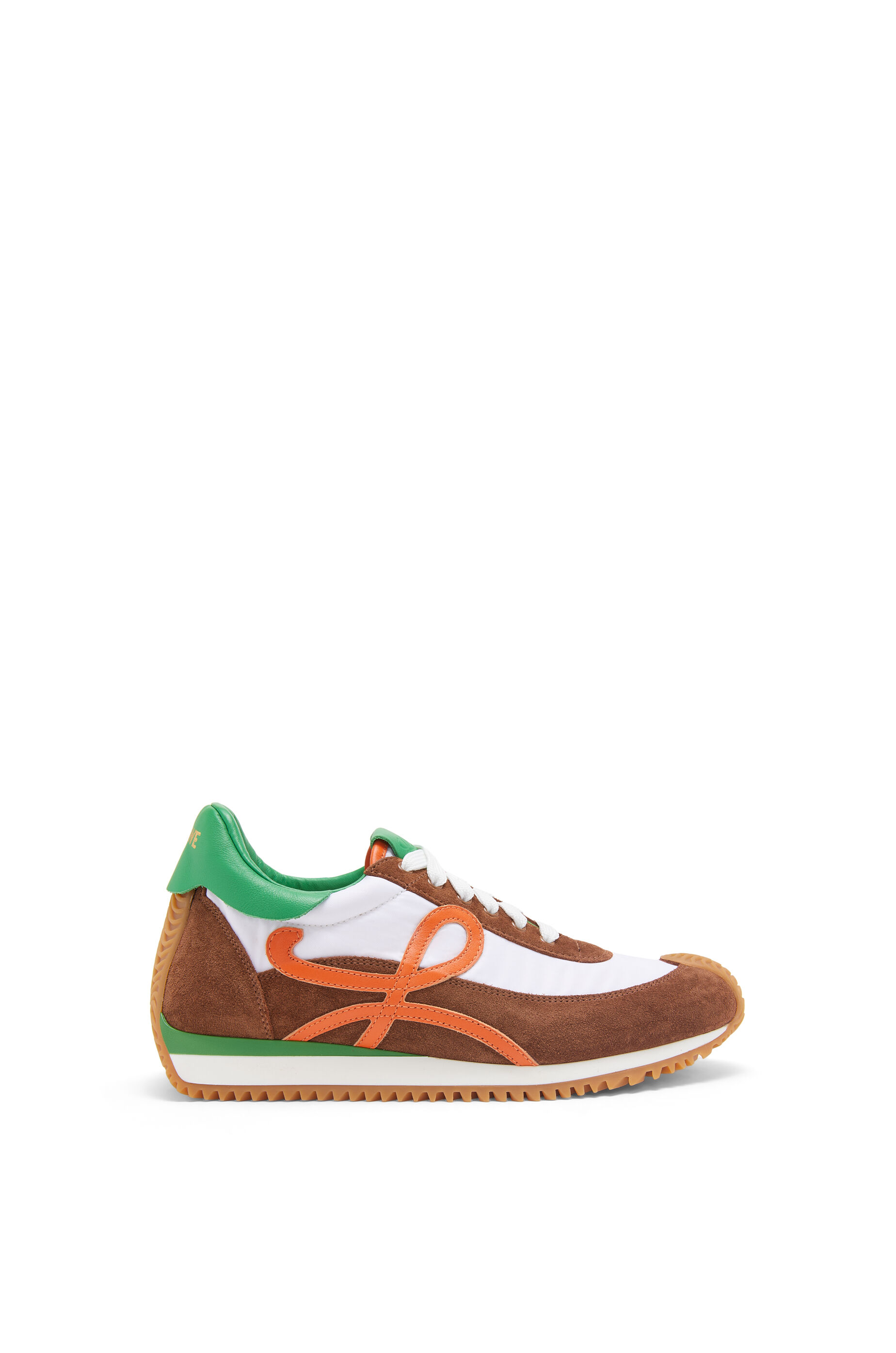 Flow Runner in nylon and suede Shitake Green LOEWE