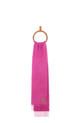 LOEWE 羊毛與馬海毛混紡圍巾 shocking pink plp_rd