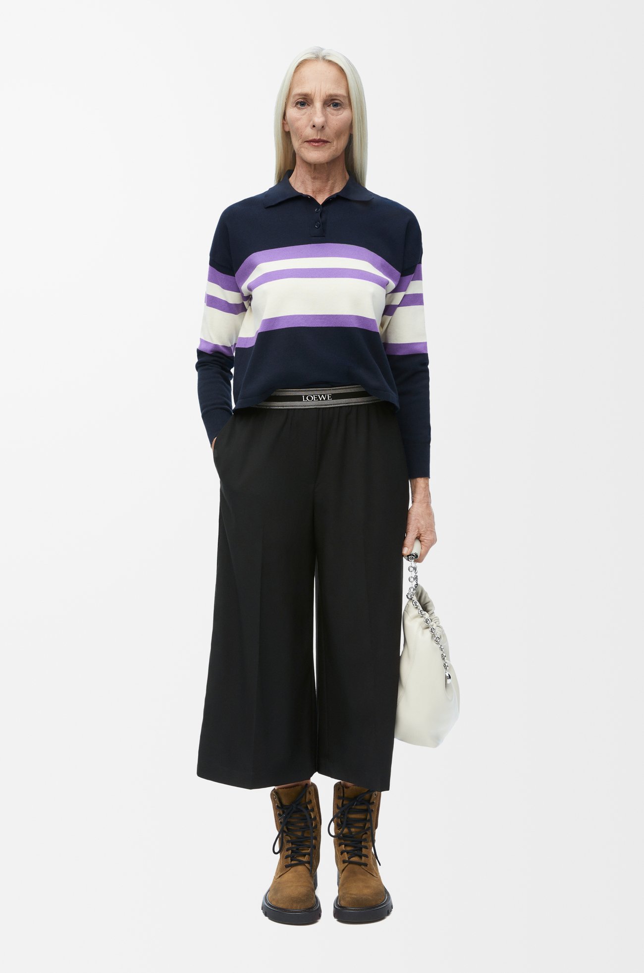 LOEWE Cropped trousers in wool Black