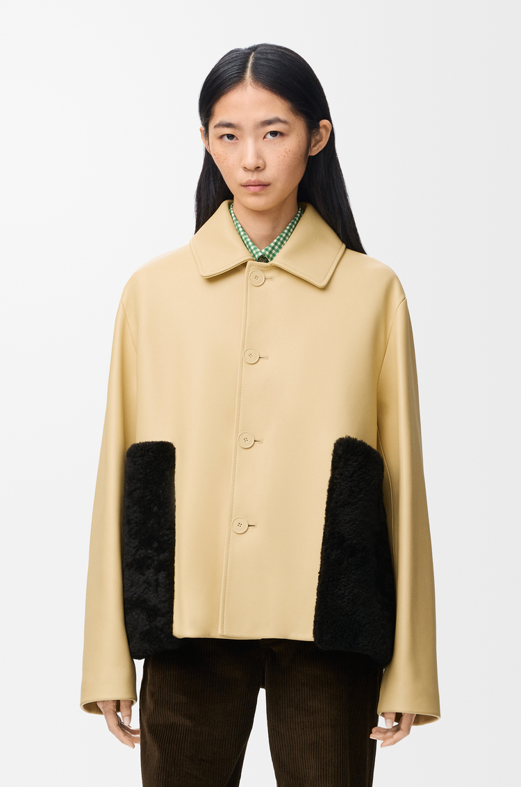 LOEWE Chaqueta en piel napa de cordero Amarillo Claro