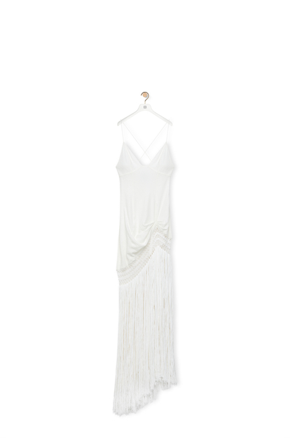 LOEWE Fringe dress in cotton White