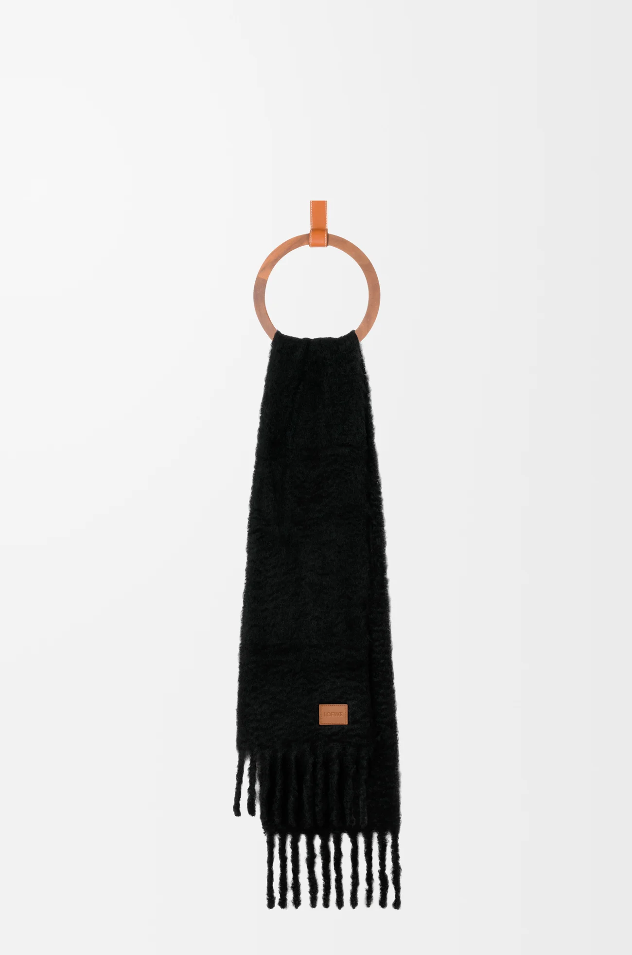 LOEWE Scarf in mohair and wool blend Black