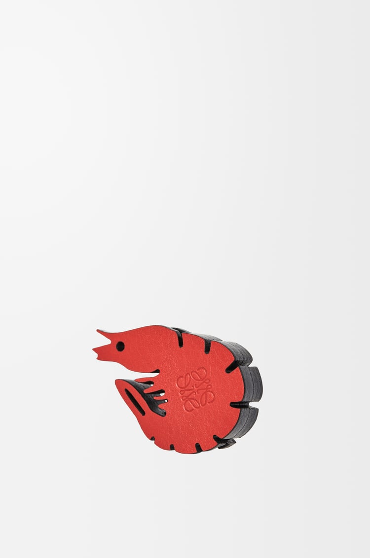 LOEWE Shrimp dice in classic calfskin Red/Tan