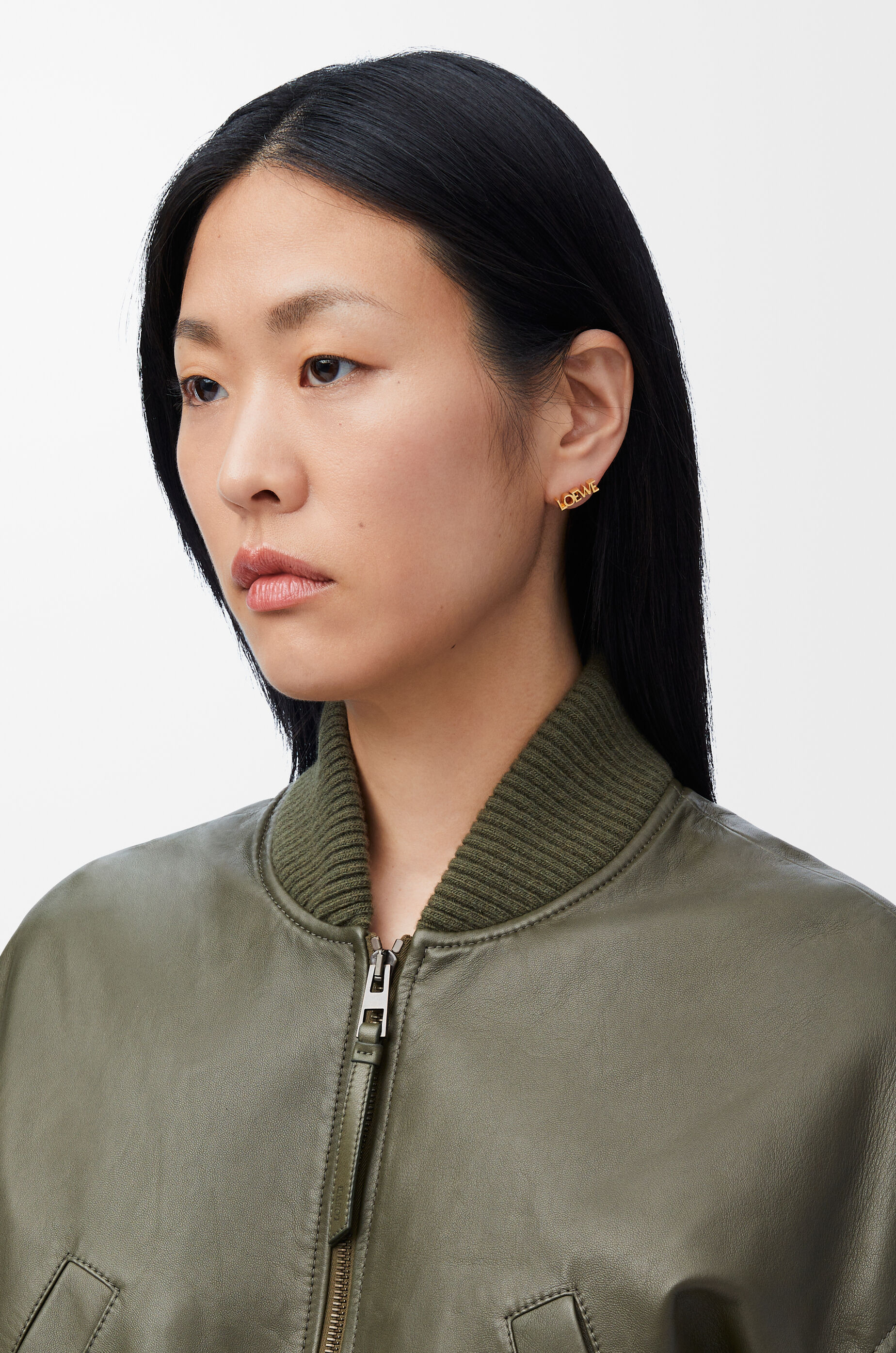 LOEWE Graphic single earring in sterling silver Gold - LOEWE