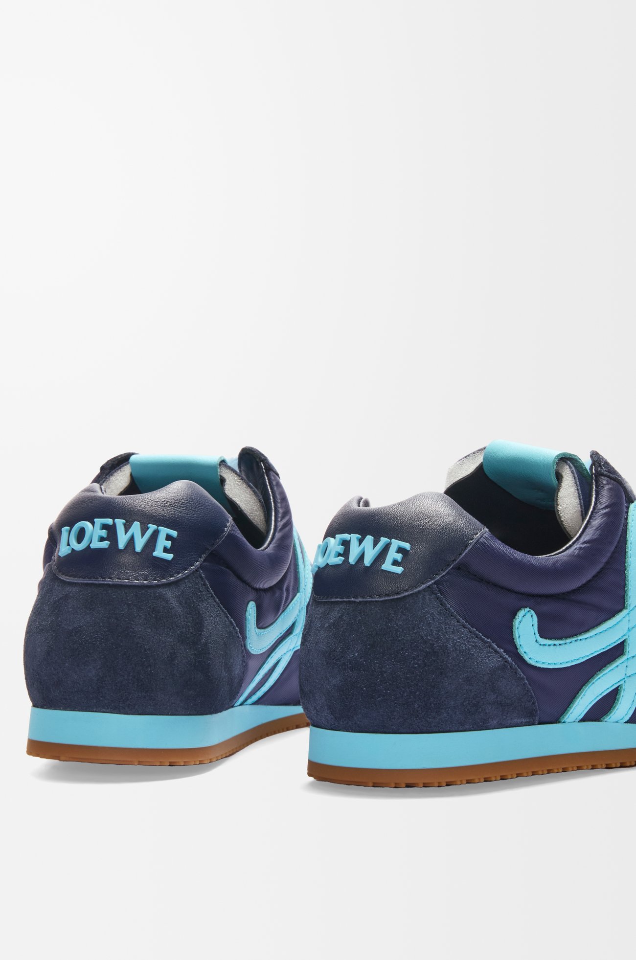 LOEWE Ballet Runner 2.0 in nylon and calfskin Navy Blue/Turquoise