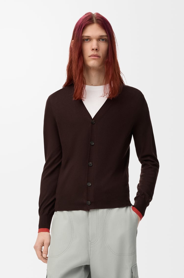 LOEWE Cardigan en laine Marron/Orange
