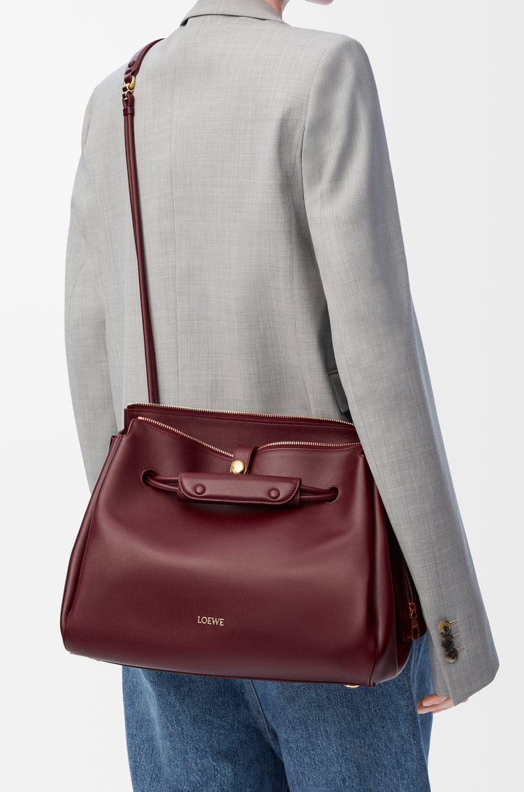 LOEWE Large Madrid bag in supple calfskin Dark Burgundy
