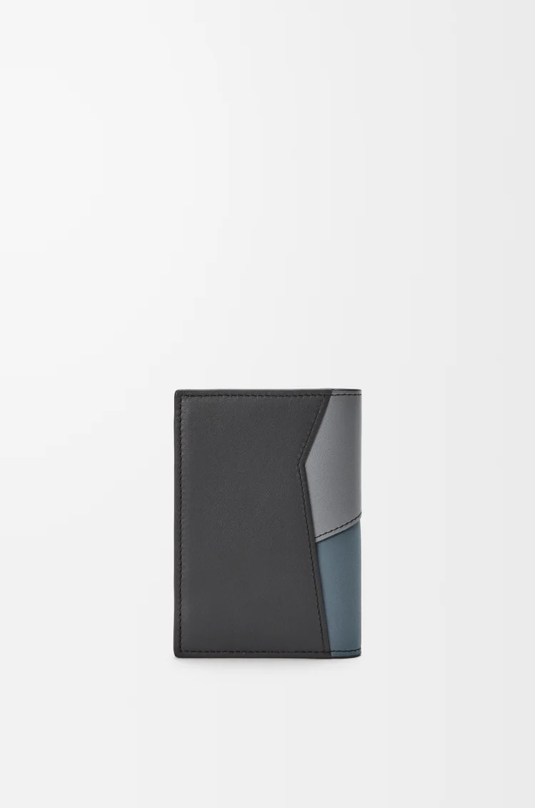 LOEWE 퍼즐 바이폴드 카드홀더 - 클래식 카프스킨 Asphalt Grey/Storm Blue