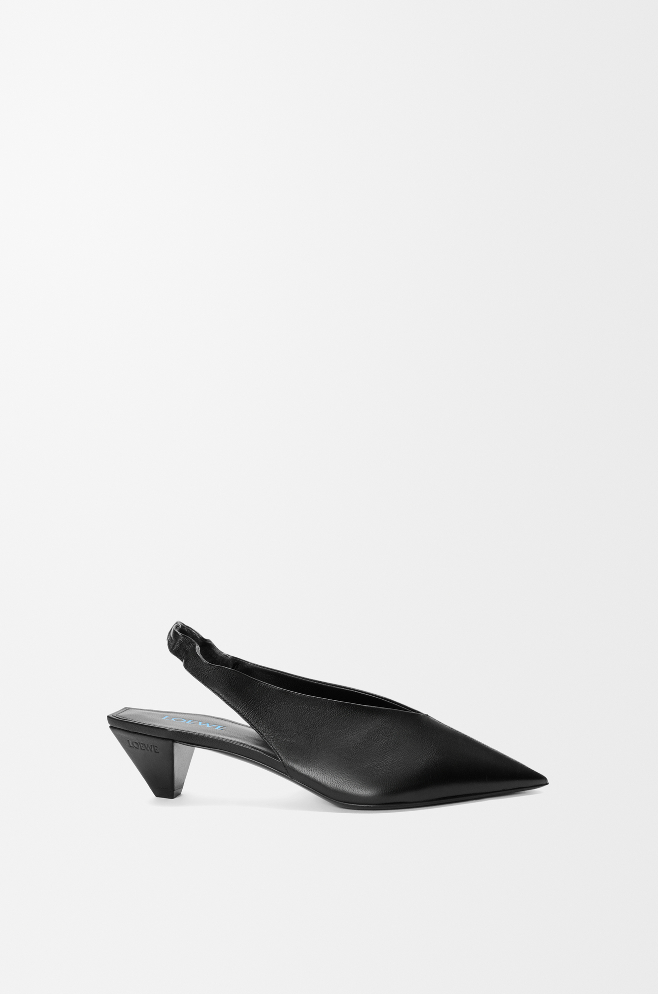 LOEWE Origami Cubic 小羊皮後繫帶鞋 黑色