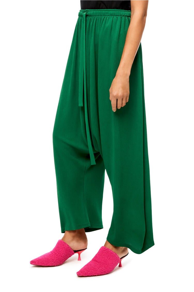 LOEWE Balloon trousers in viscose crepe jersey Forest Green pdp_rd
