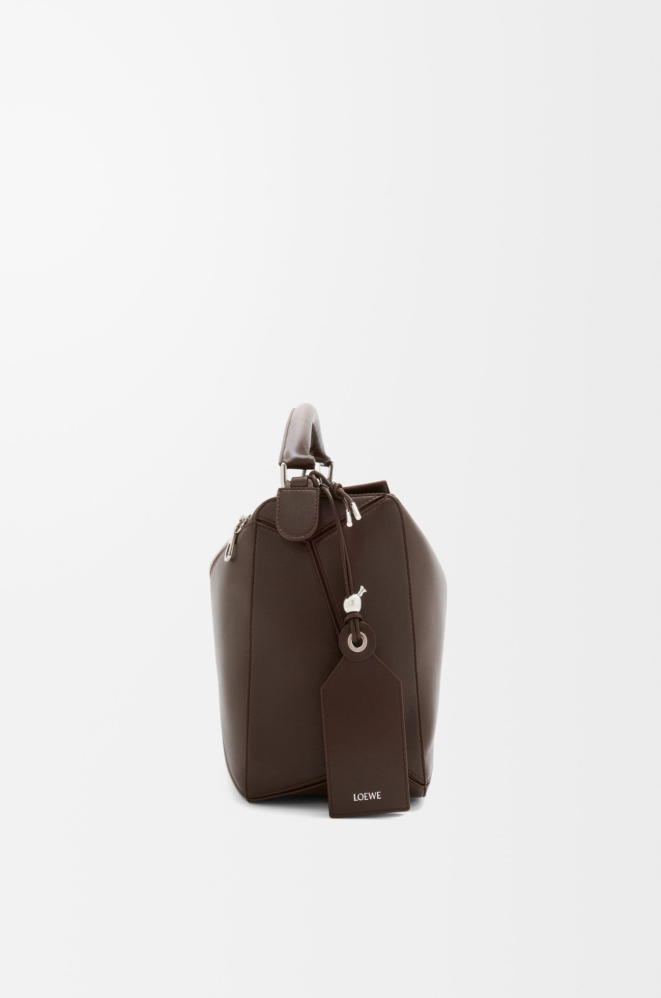 LOEWE フェザーライト パズルバッグ ラージ（ナパラム） ダークブラウニー