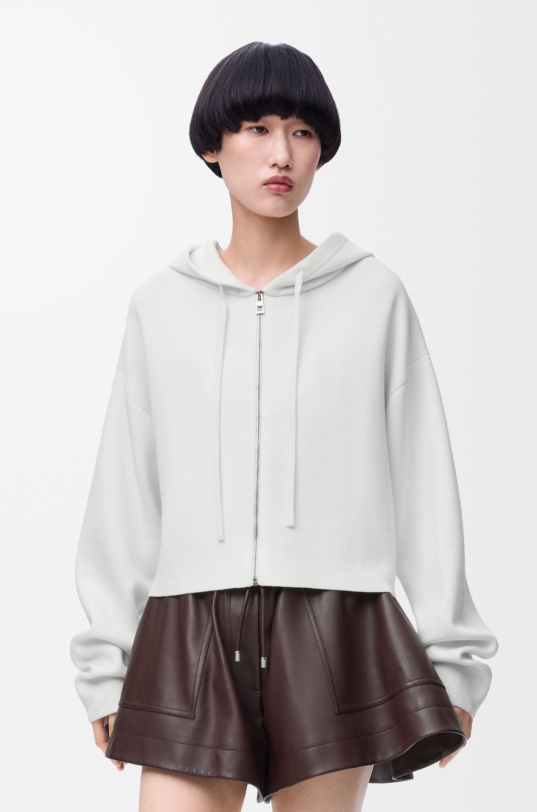韓国ブランド通販サイト フーディー（ウール） ジップアップ アナグラム ホワイト LOEWE - トップス