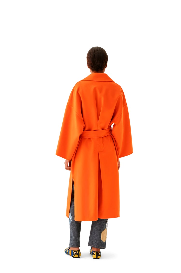 LOEWE Oversize belted coat in wool and cashmere Orange
