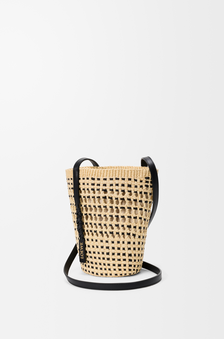 LOEWE Braid pocket in iraca palm and calfskin 自然色/黑色