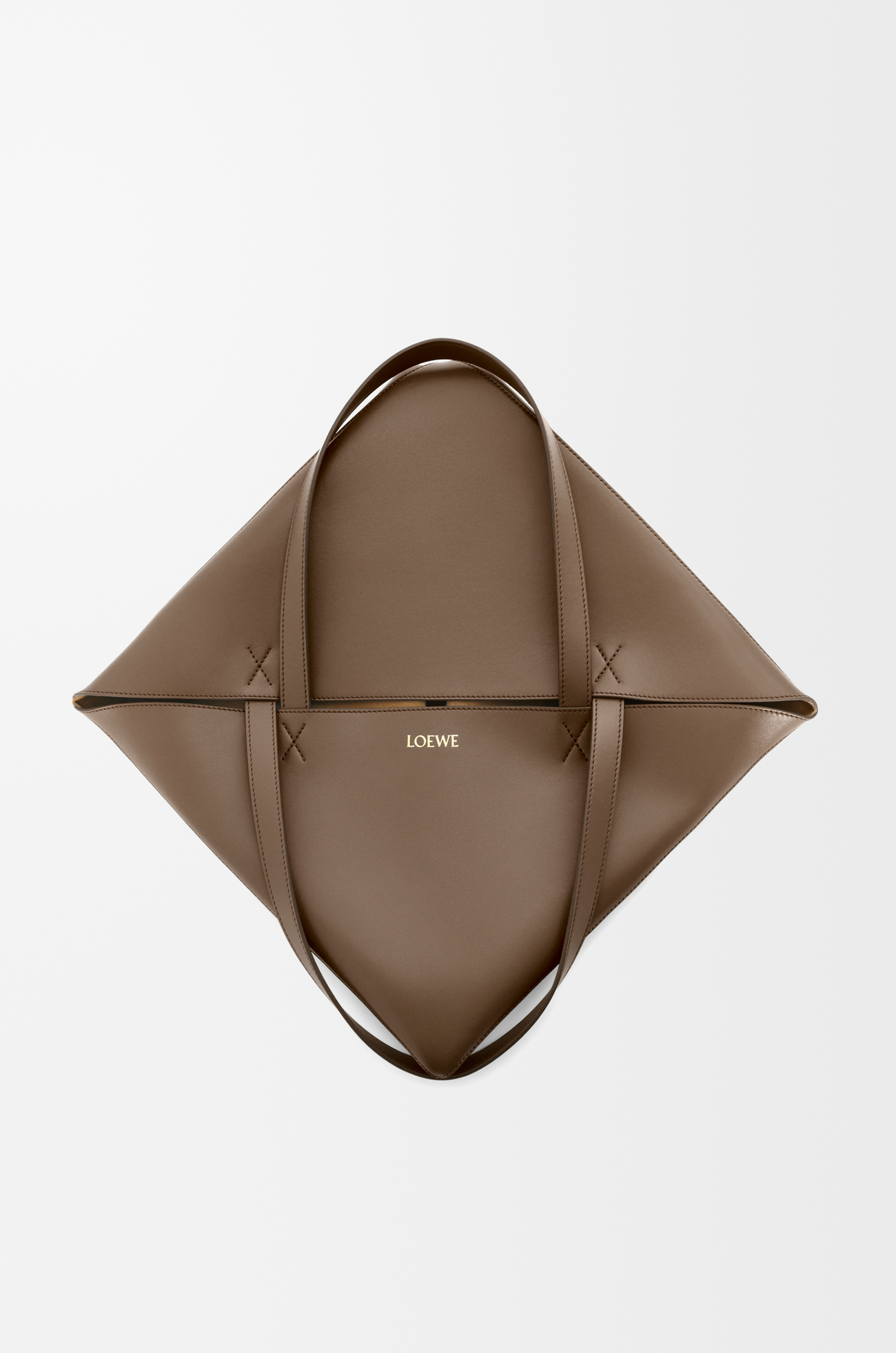 LOEWE XL Puzzle Fold tote in shiny calfskin Umber
