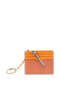 LOEWE Square cardholder in soft grained calfskin with chain Mandarin/Coral Reef pdp_rd