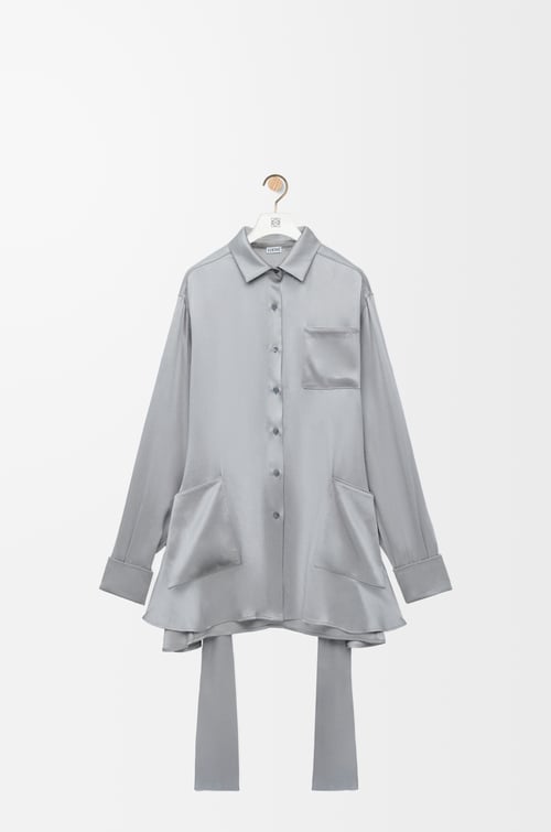 LOEWE Belted blouse in silk Mouse Grey plp_rd