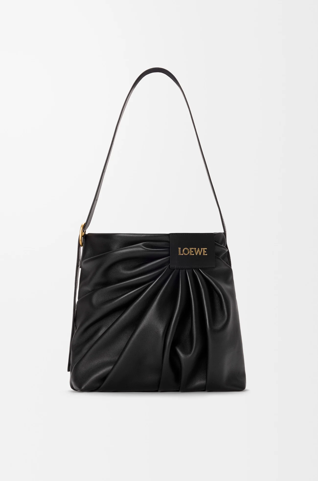 LOEWE Draped tote in mellow nappa lambskin Black