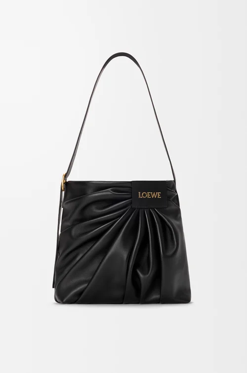 LOEWE Draped tote in mellow nappa lambskin Black