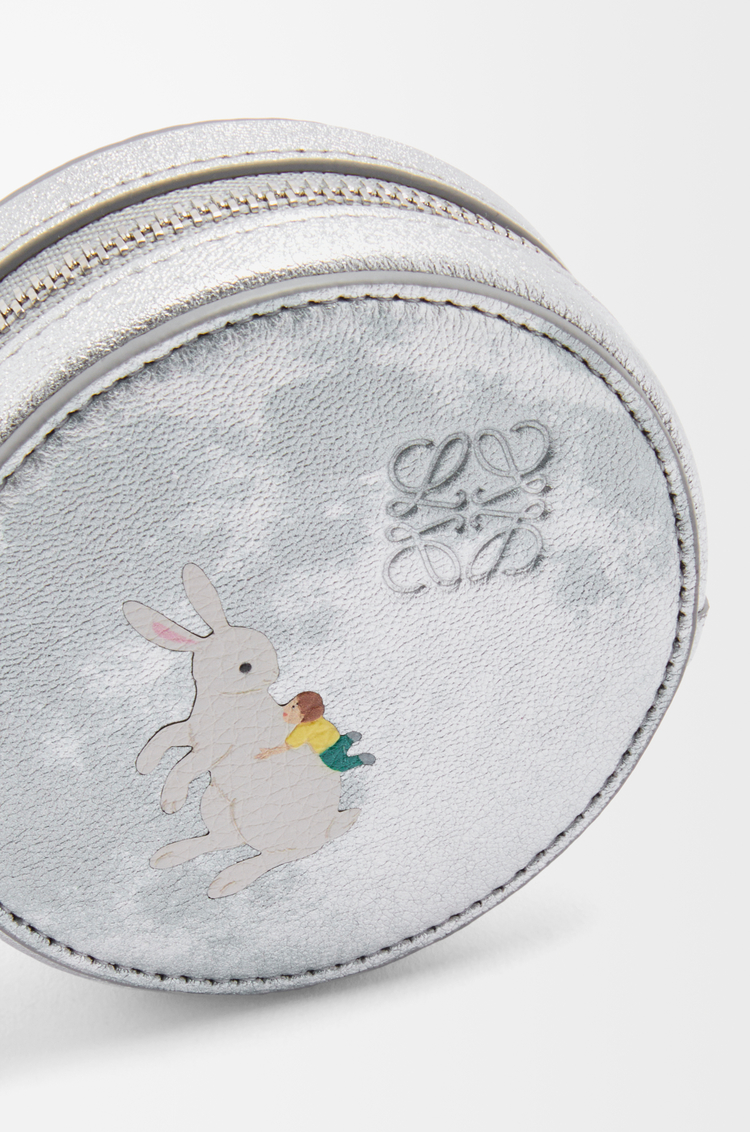 LOEWE Bunny large cookie coincase in nappa calfskin Silver