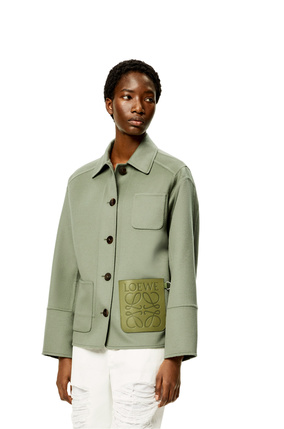 LOEWE Workwear jacket in wool and cashmere Sage