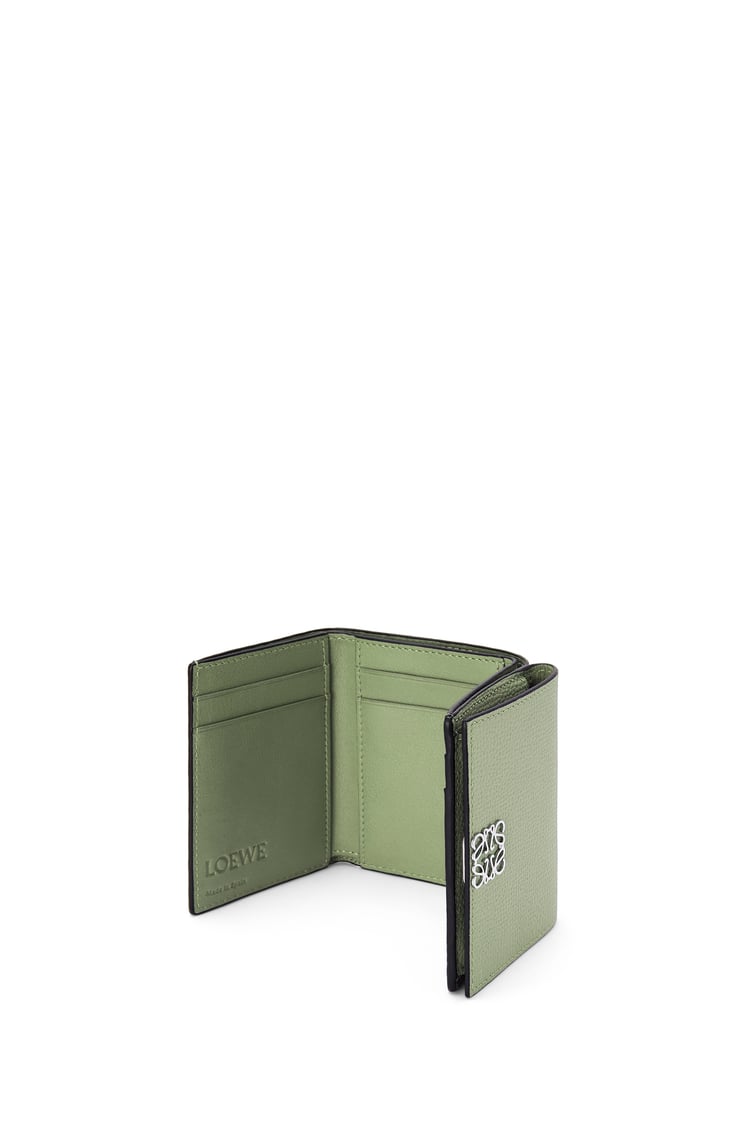 LOEWE Anagram trifold wallet in pebble grain calfskin Rosemary