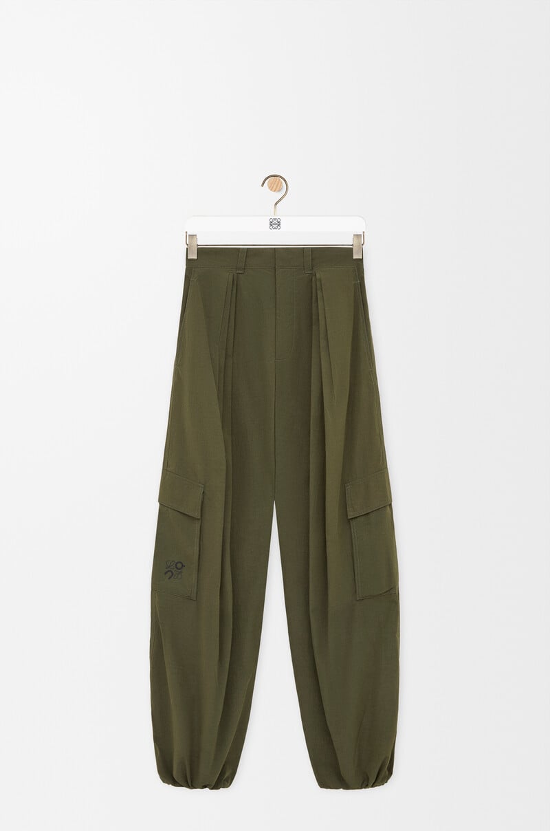 Pleated cargo trousers in technical shell by LOEWE