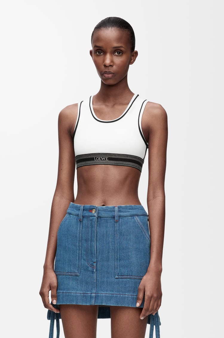 LOEWE Cropped tank top in viscose White