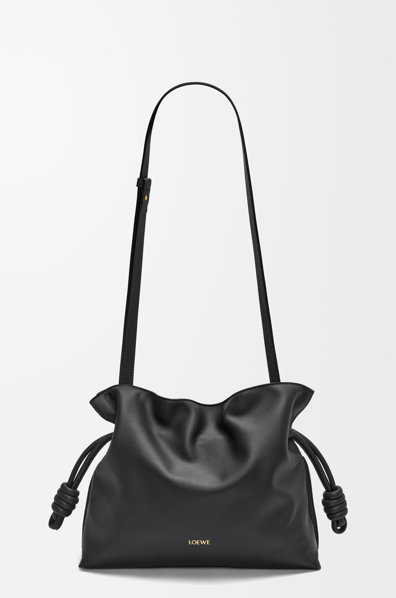 LOEWE 中号纳帕牛皮革 Flamenco 手拿包 黑色