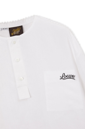 LOEWE Jersey camisero en lino con botones Blanco plp_rd
