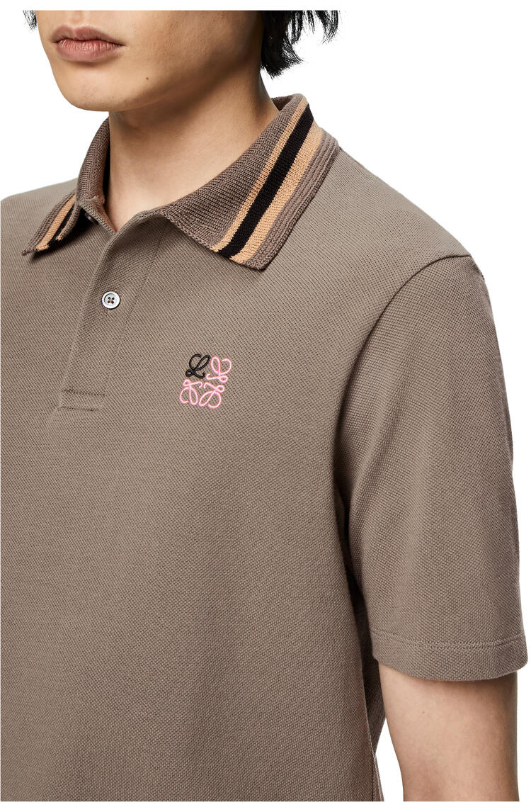 LOEWE Anagram polo in cotton Warm Grey
