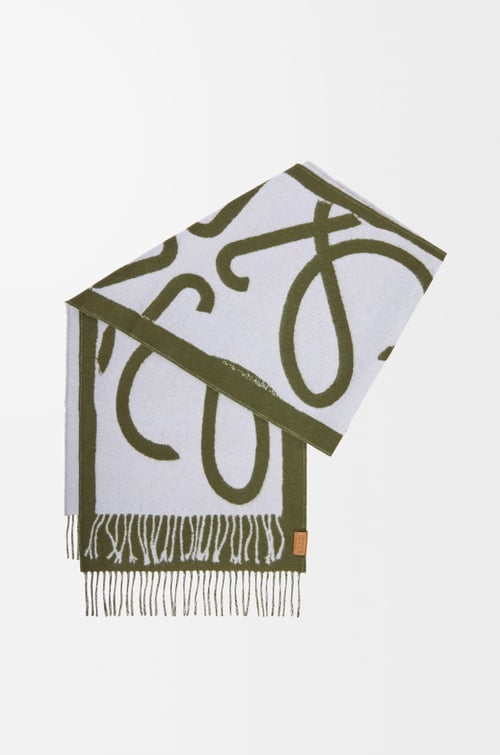 LOEWE Bufanda en lana y cashmere Azul Claro/Verde plp_rd