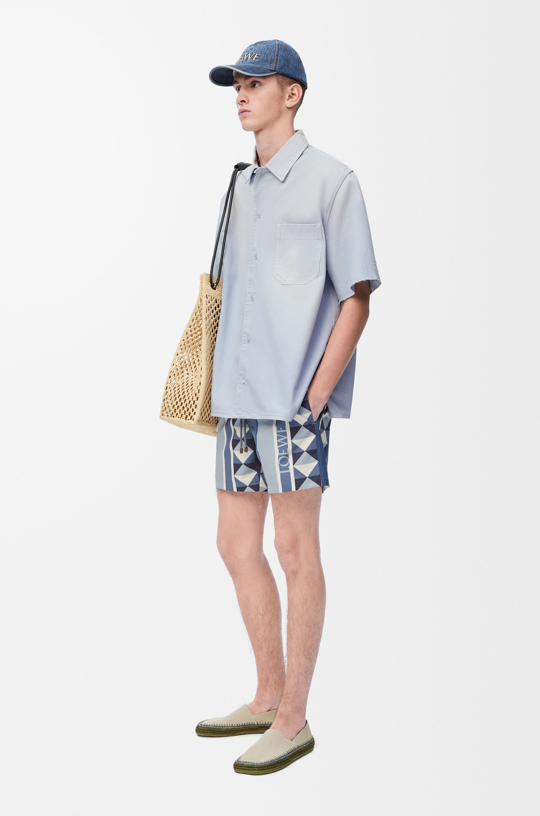 アナグラム ショートスリーブ シャツ（コットン） ブルー - LOEWE