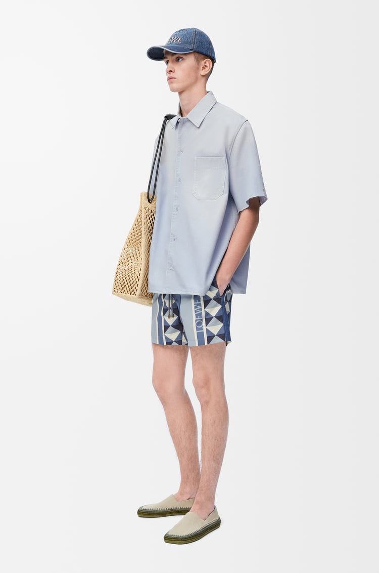 LOEWE Camisa de manga corta Anagram en algodón Azul Cielo