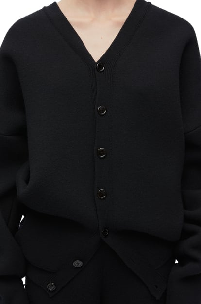 LOEWE Draped cardigan in wool blend Black plp_rd