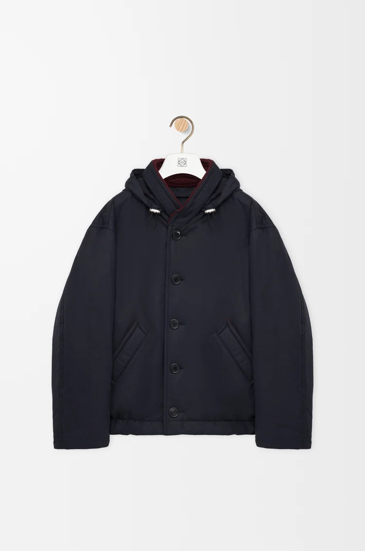 LOEWE Padded jacket in technical cotton Navy Blue