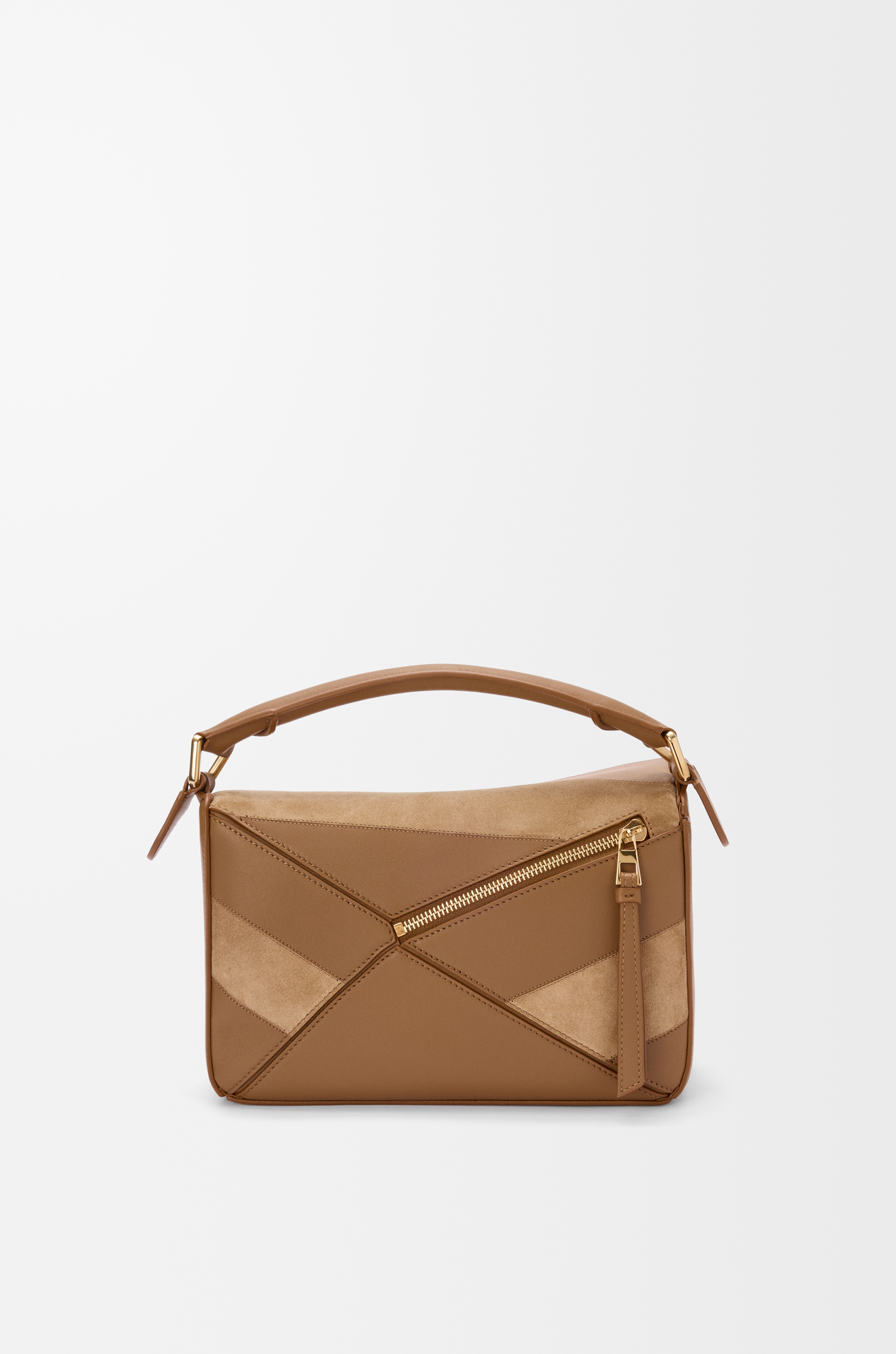 LOEWE Small Puzzle bag in classic calfskin and suede Oak