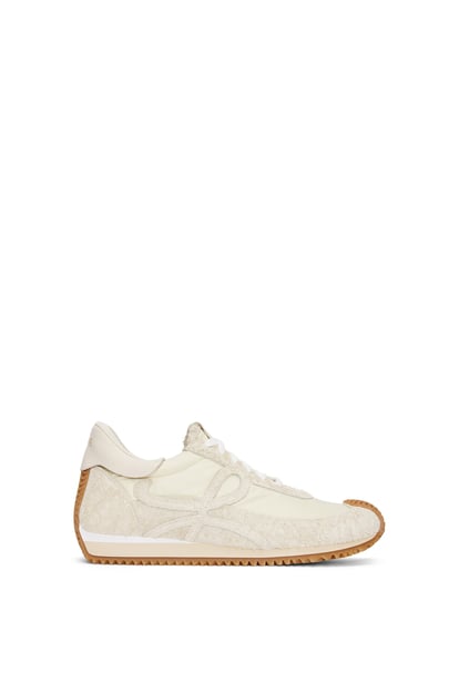 LOEWE Flow Runner in nylon and suede Canvas/Soft White