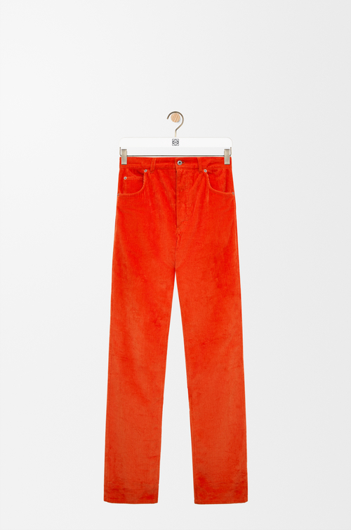 LOEWE Hose aus mittelschwerem Baumwollcord. Orange