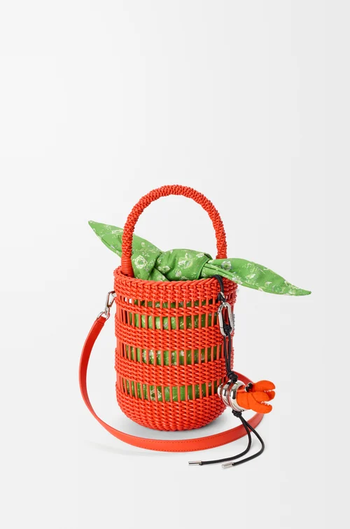 LOEWE Panier Weaved en cuir nappa Orange Vif